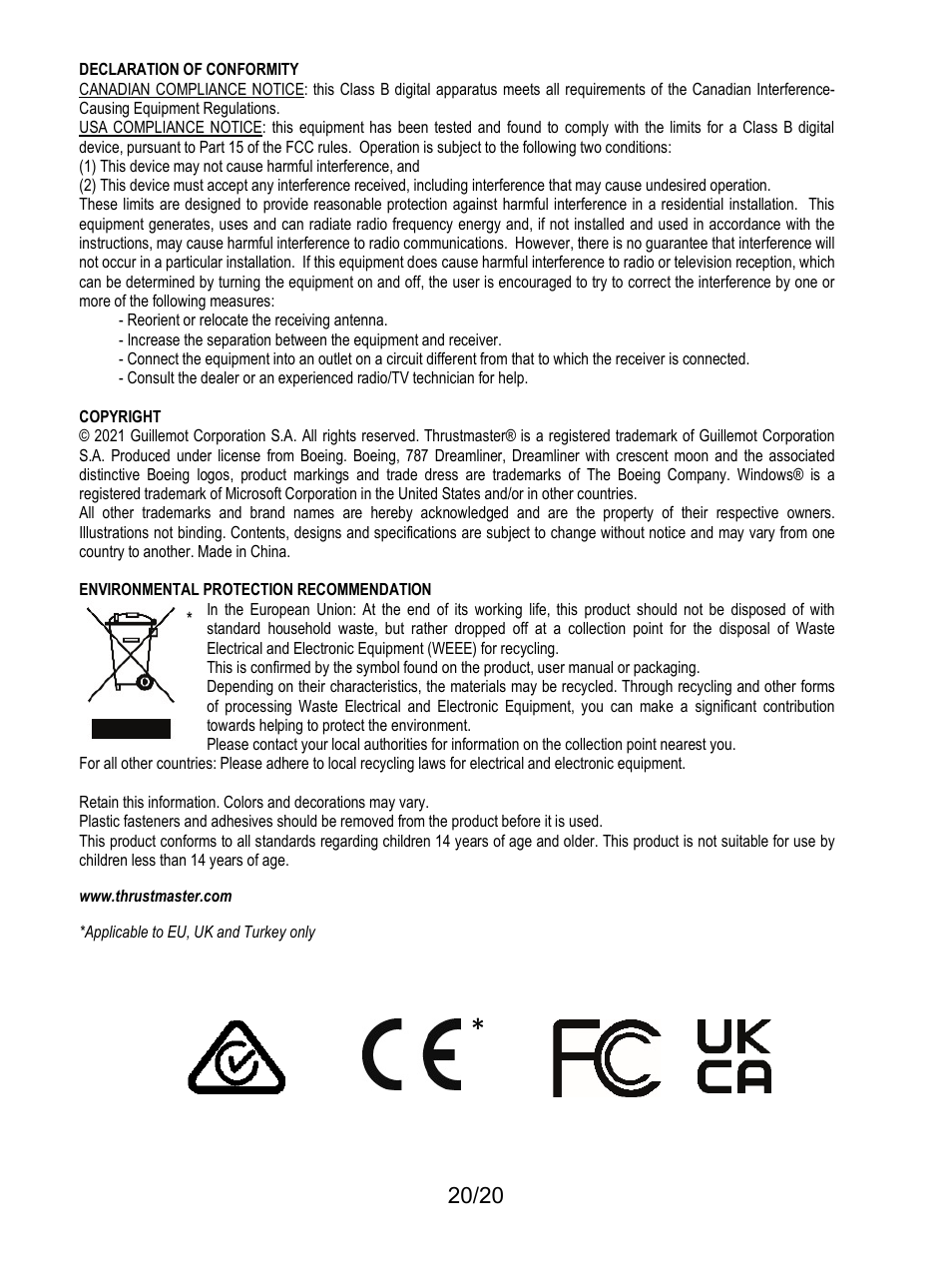 Thrustmaster TCA Yoke Boeing Edition Flight Stick User Manual | Page 21 / 415