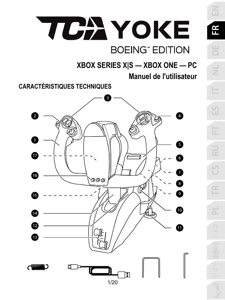 02_fra_tca_yoke_boeing_edition, Français | Thrustmaster TCA Yoke Boeing Edition Flight Stick User Manual | Page 22 / 415