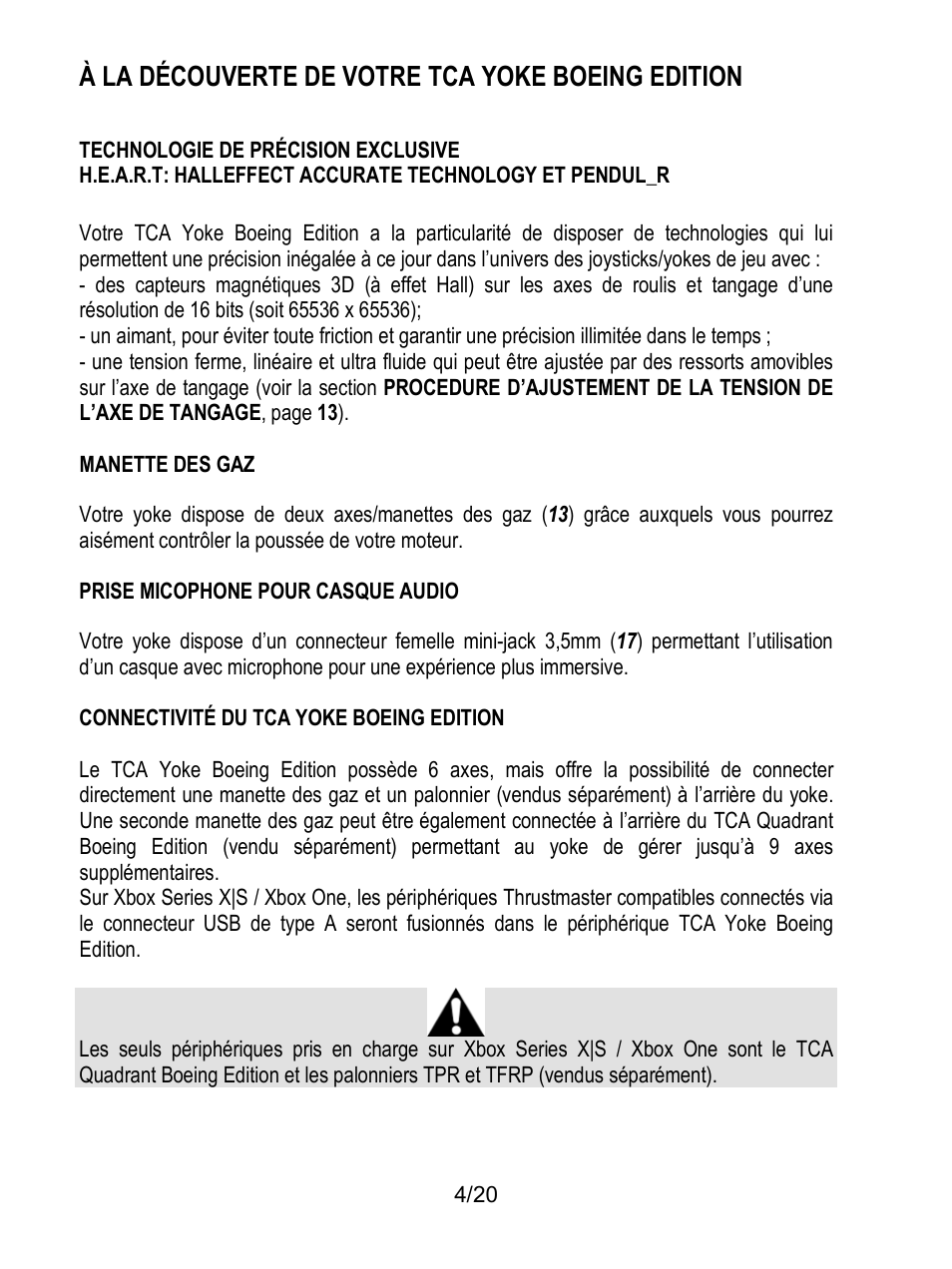 À la découverte de votre tca yoke boeing edition | Thrustmaster TCA Yoke Boeing Edition Flight Stick User Manual | Page 25 / 415