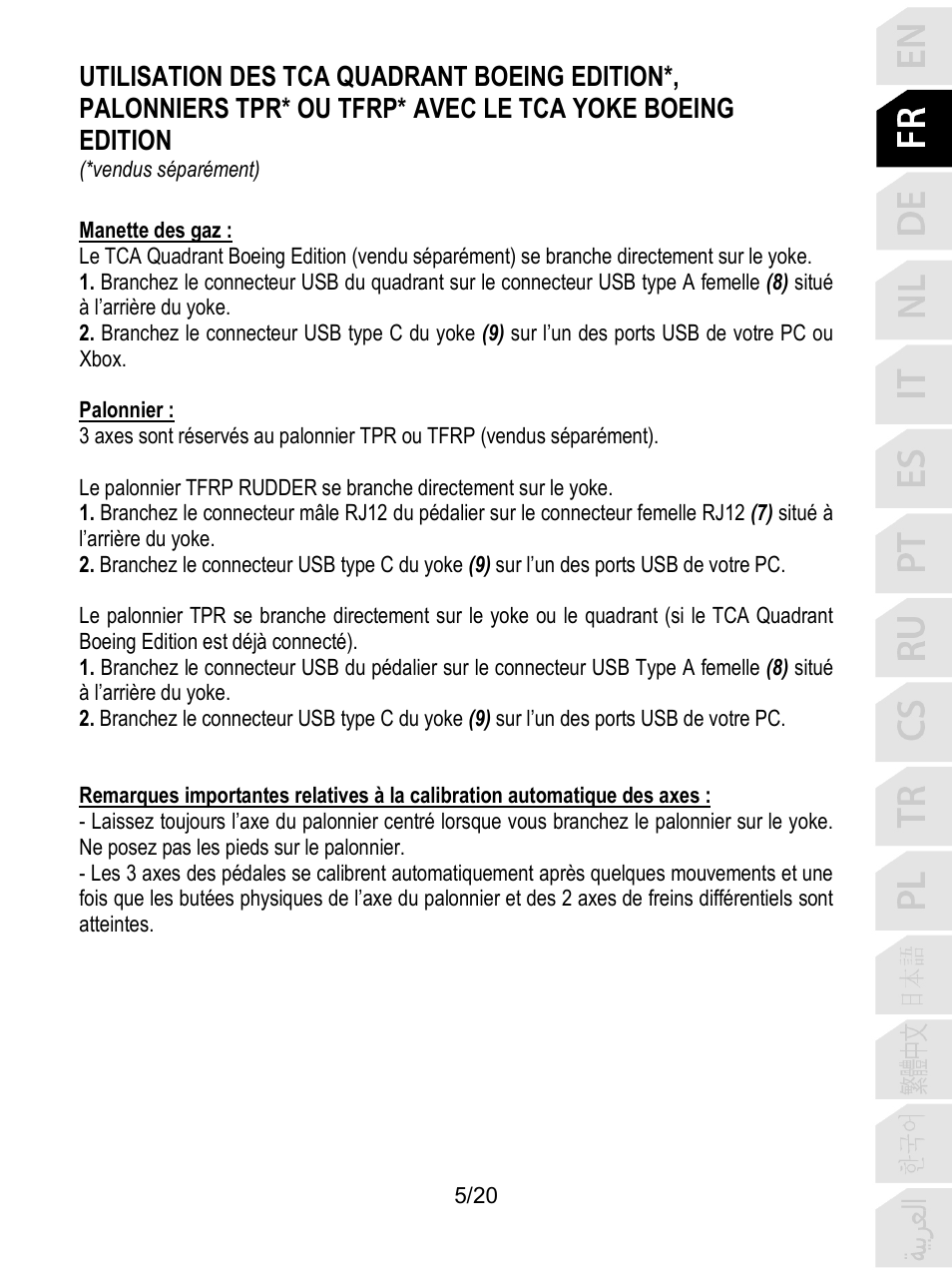 Thrustmaster TCA Yoke Boeing Edition Flight Stick User Manual | Page 26 / 415