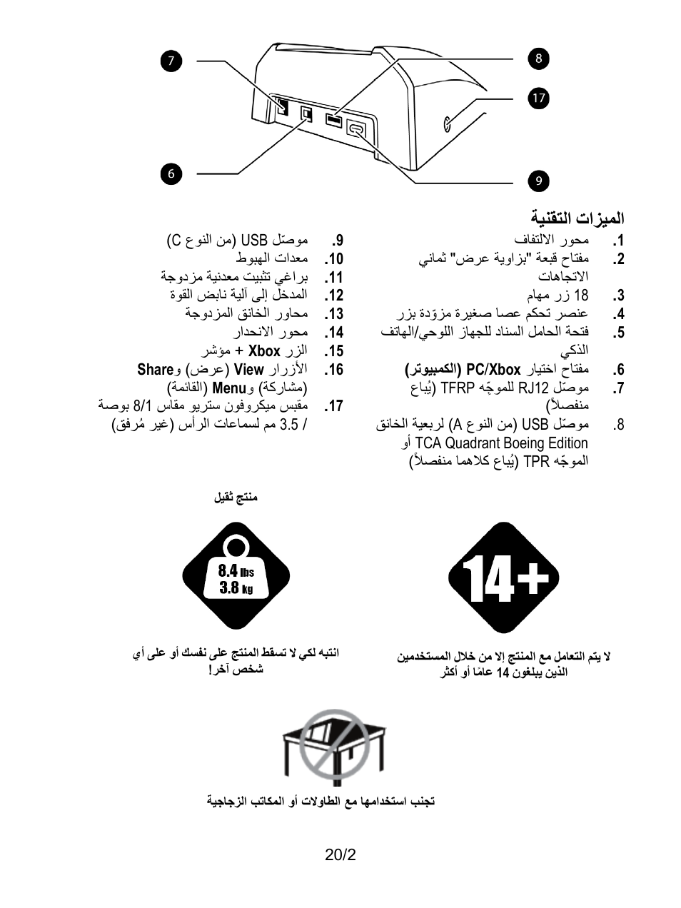 تازﯾﻣﻟا ﺔﯾﻧﻘﺗﻟا | Thrustmaster TCA Yoke Boeing Edition Flight Stick User Manual | Page 279 / 415