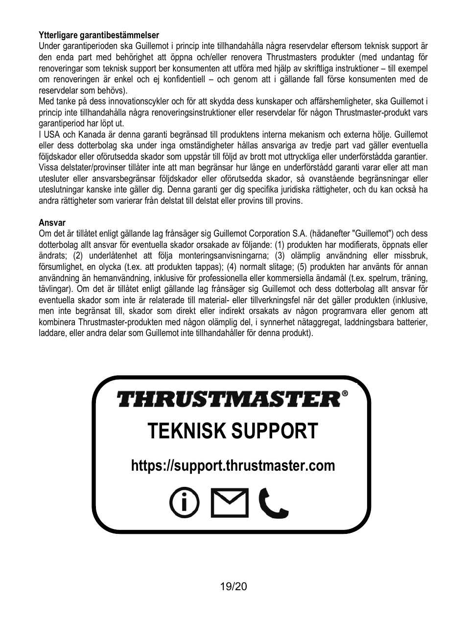 Teknisk support | Thrustmaster TCA Yoke Boeing Edition Flight Stick User Manual | Page 316 / 415