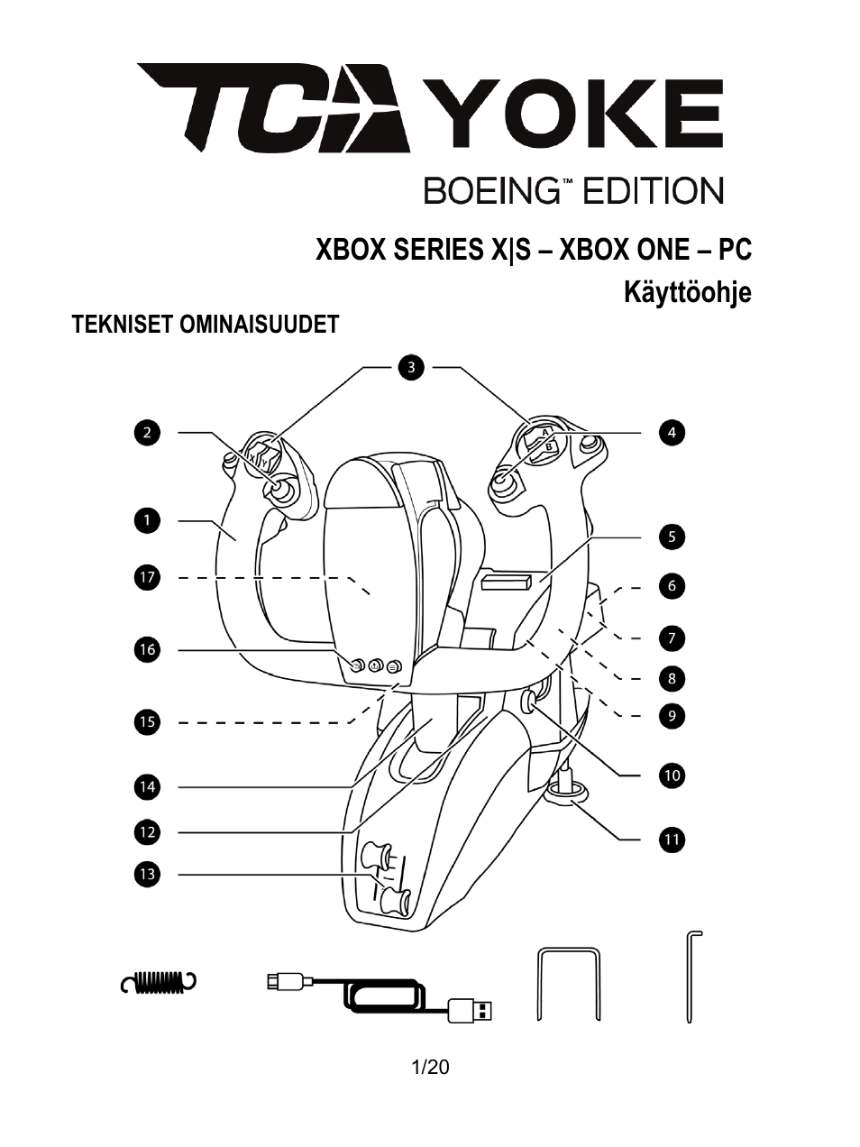 17_fi_tca_yoke_boeing_edition, Suomi, Xbox series x|s – xbox one – pc käyttöohje | Thrustmaster TCA Yoke Boeing Edition Flight Stick User Manual | Page 318 / 415