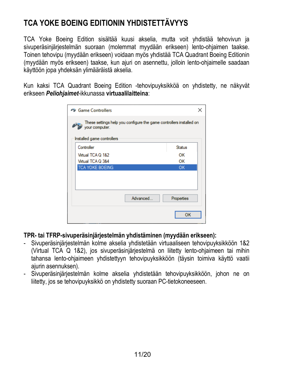 Tca yoke boeing editionin yhdistettävyys | Thrustmaster TCA Yoke Boeing Edition Flight Stick User Manual | Page 328 / 415