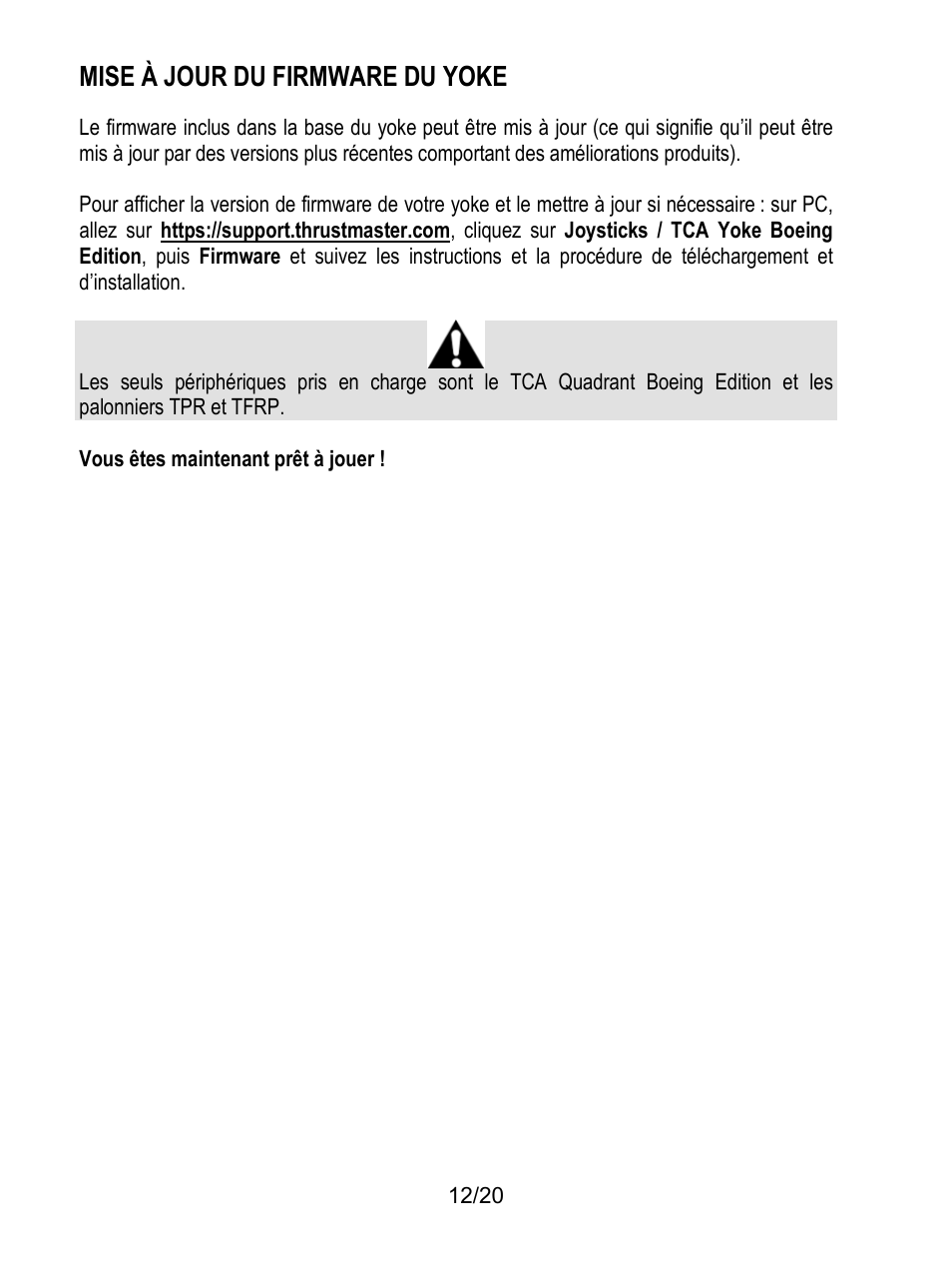 Mise à jour du firmware du yoke | Thrustmaster TCA Yoke Boeing Edition Flight Stick User Manual | Page 33 / 415