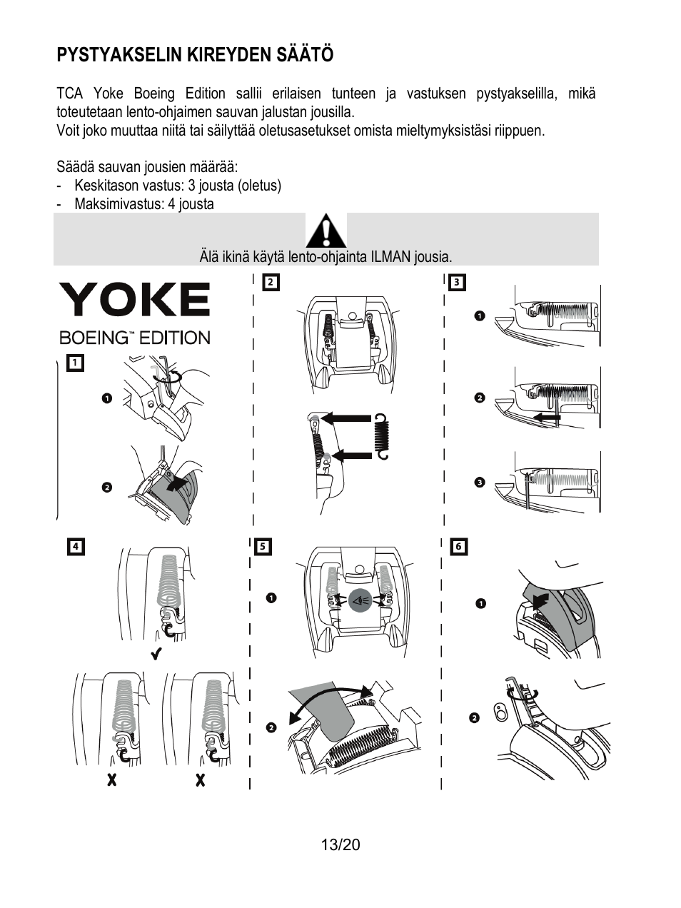 Pystyakselin kireyden säätö | Thrustmaster TCA Yoke Boeing Edition Flight Stick User Manual | Page 330 / 415