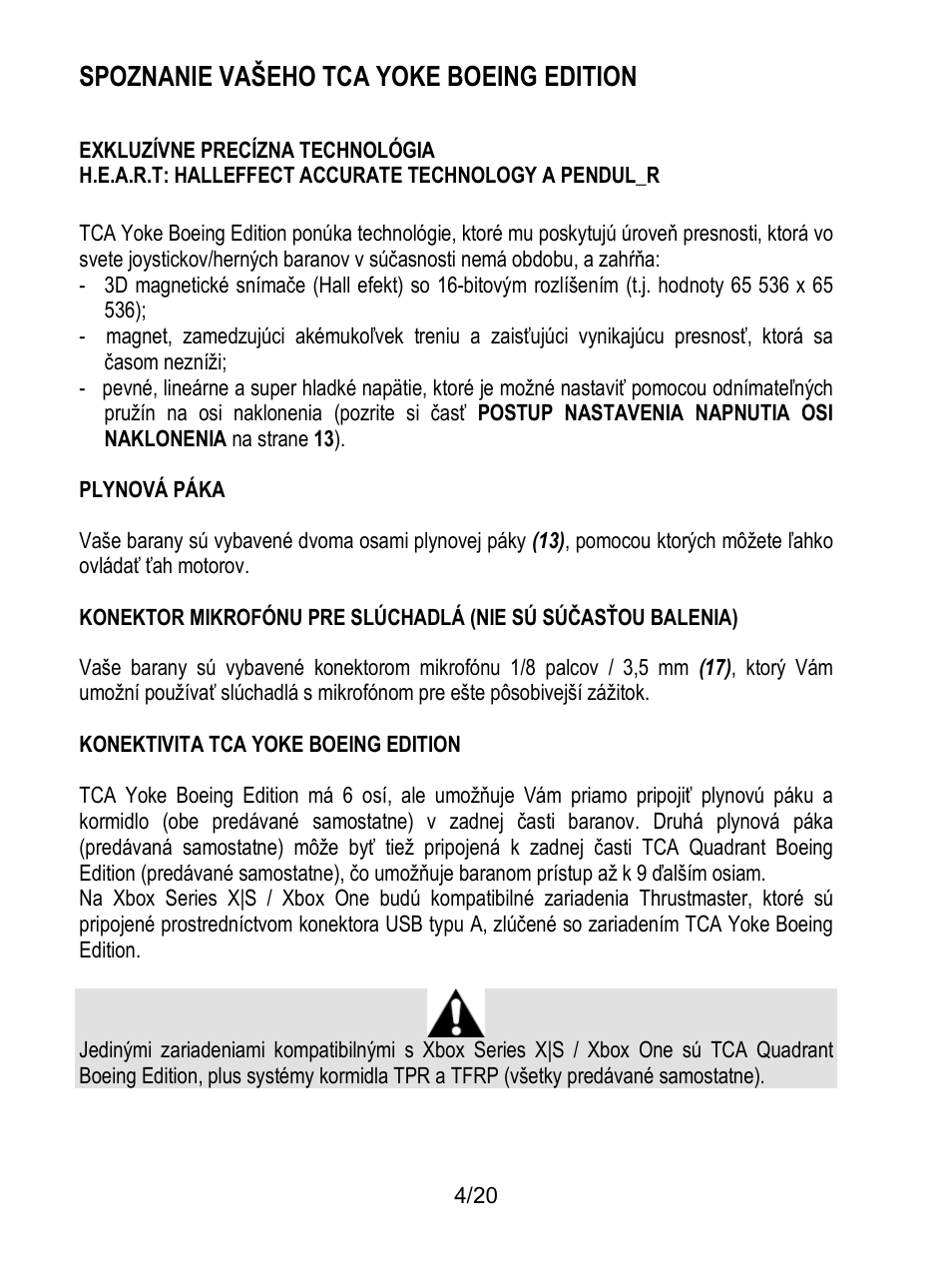 Spoznanie vašeho tca yoke boeing edition | Thrustmaster TCA Yoke Boeing Edition Flight Stick User Manual | Page 341 / 415