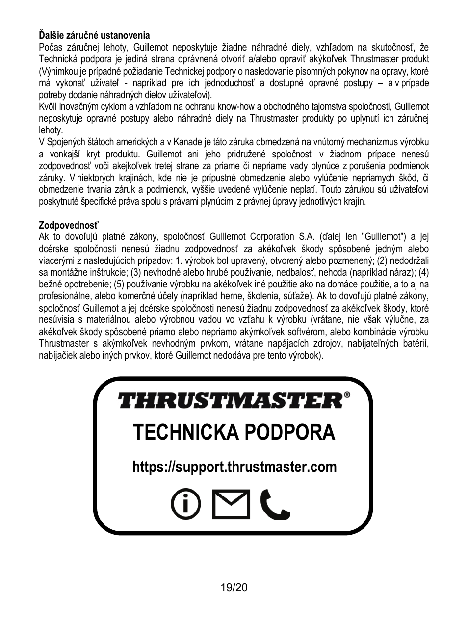 Technická podpora | Thrustmaster TCA Yoke Boeing Edition Flight Stick User Manual | Page 356 / 415