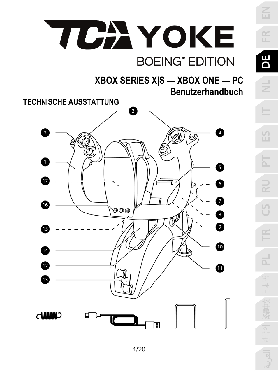 03_deu_tca_yoke_boeing_edition, Deutsch, Xbox series x|s — xbox one — pc benutzerhandbuch | Thrustmaster TCA Yoke Boeing Edition Flight Stick User Manual | Page 42 / 415