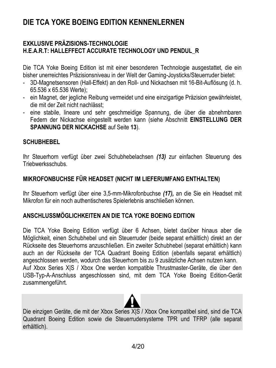 Die tca yoke boeing edition kennenlernen | Thrustmaster TCA Yoke Boeing Edition Flight Stick User Manual | Page 45 / 415