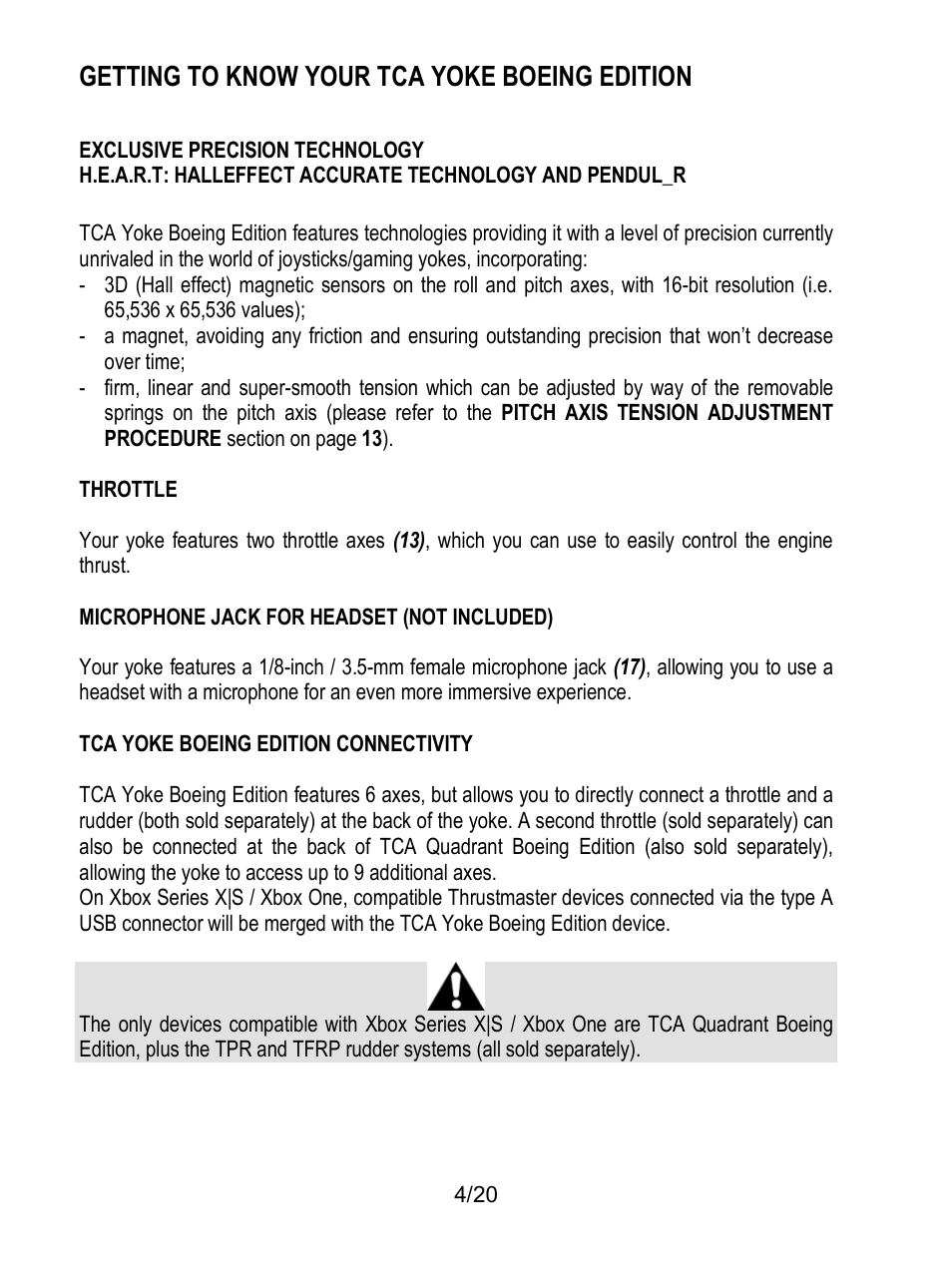 Getting to know your tca yoke boeing edition | Thrustmaster TCA Yoke Boeing Edition Flight Stick User Manual | Page 5 / 415