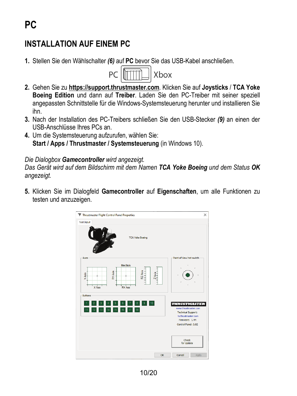 Installation auf einem pc | Thrustmaster TCA Yoke Boeing Edition Flight Stick User Manual | Page 51 / 415