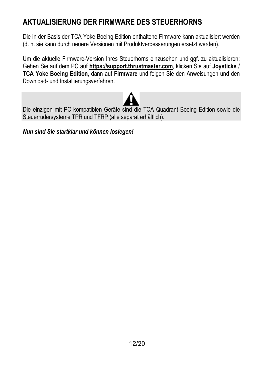 Aktualisierung der firmware des steuerhorns | Thrustmaster TCA Yoke Boeing Edition Flight Stick User Manual | Page 53 / 415