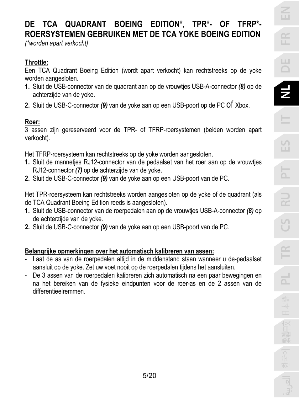 Thrustmaster TCA Yoke Boeing Edition Flight Stick User Manual | Page 66 / 415