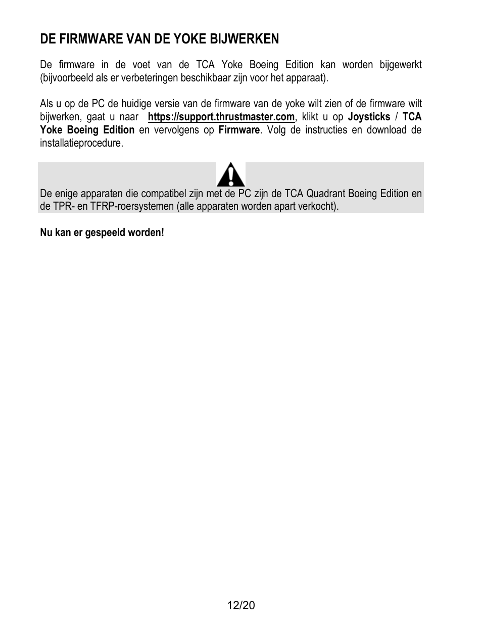 De firmware van de yoke bijwerken | Thrustmaster TCA Yoke Boeing Edition Flight Stick User Manual | Page 73 / 415