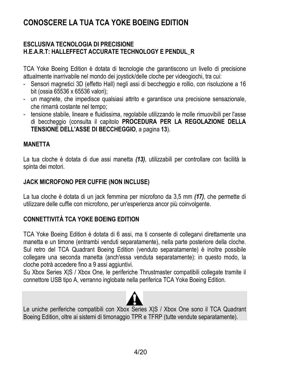 Conoscere la tua tca yoke boeing edition | Thrustmaster TCA Yoke Boeing Edition Flight Stick User Manual | Page 85 / 415