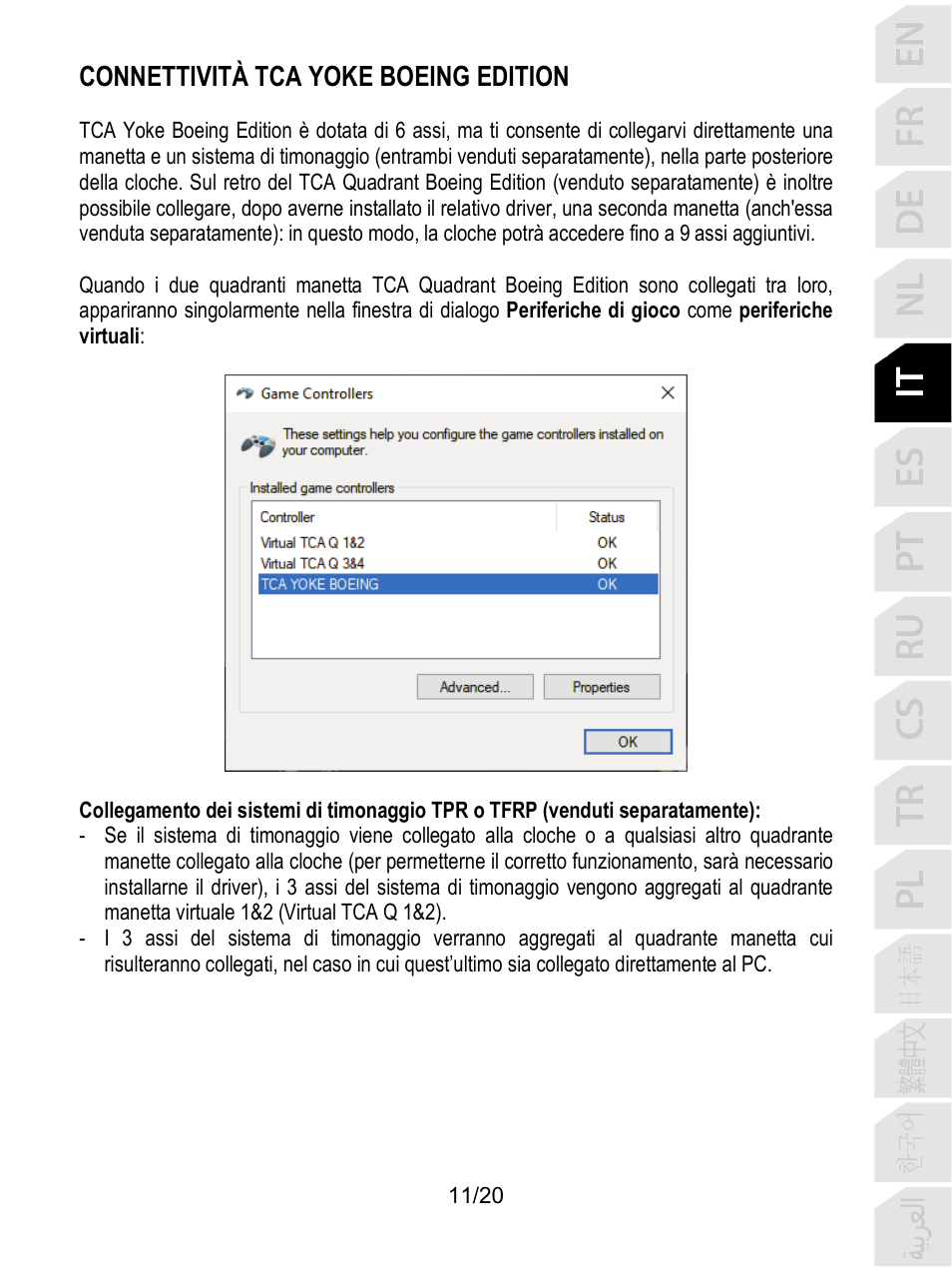 Connettività tca yoke boeing edition | Thrustmaster TCA Yoke Boeing Edition Flight Stick User Manual | Page 92 / 415