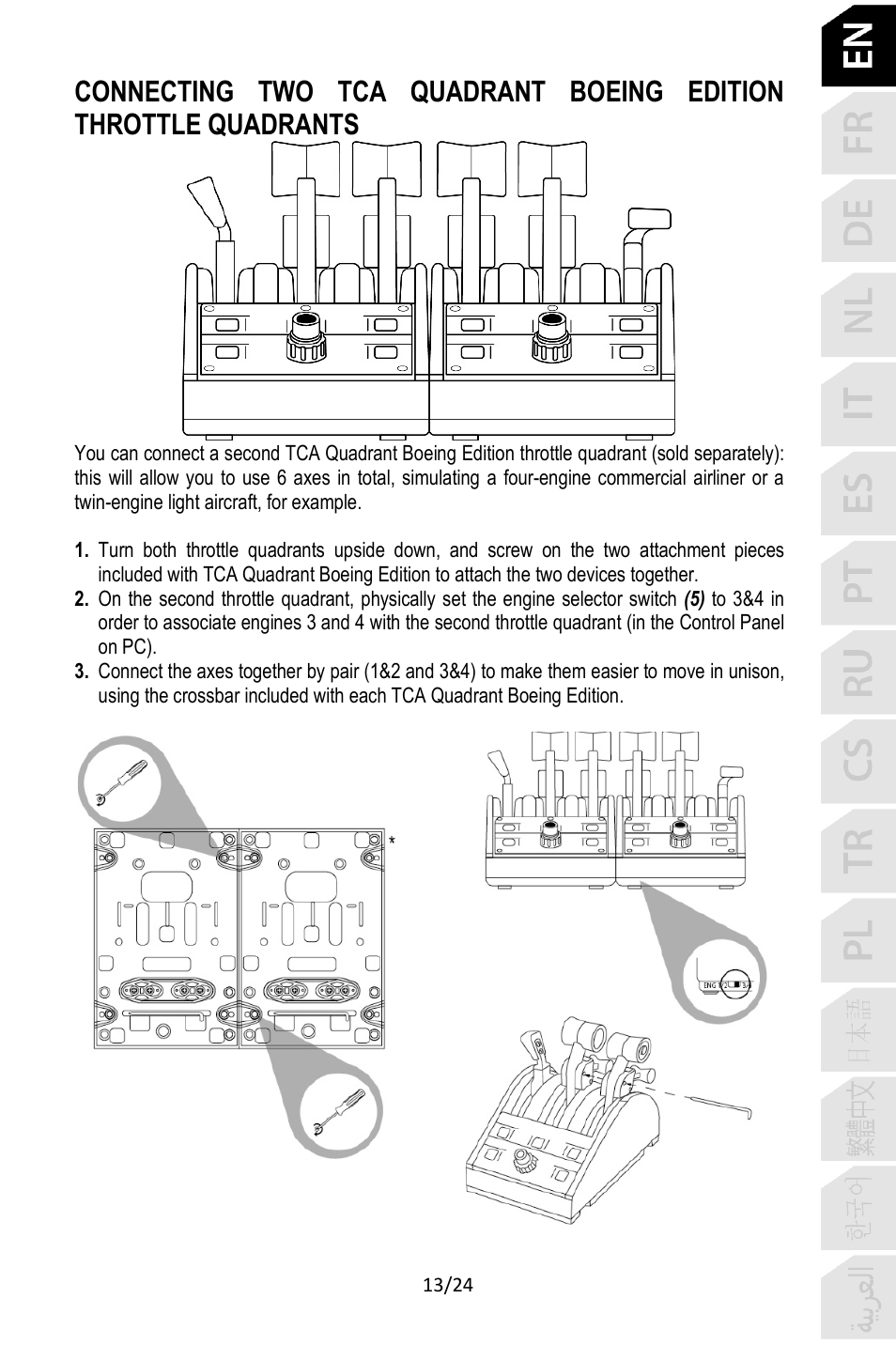 Thrustmaster TCA Yoke Pack Boeing Edition Flight Stick & Quadrant Bundle User Manual | Page 14 / 499