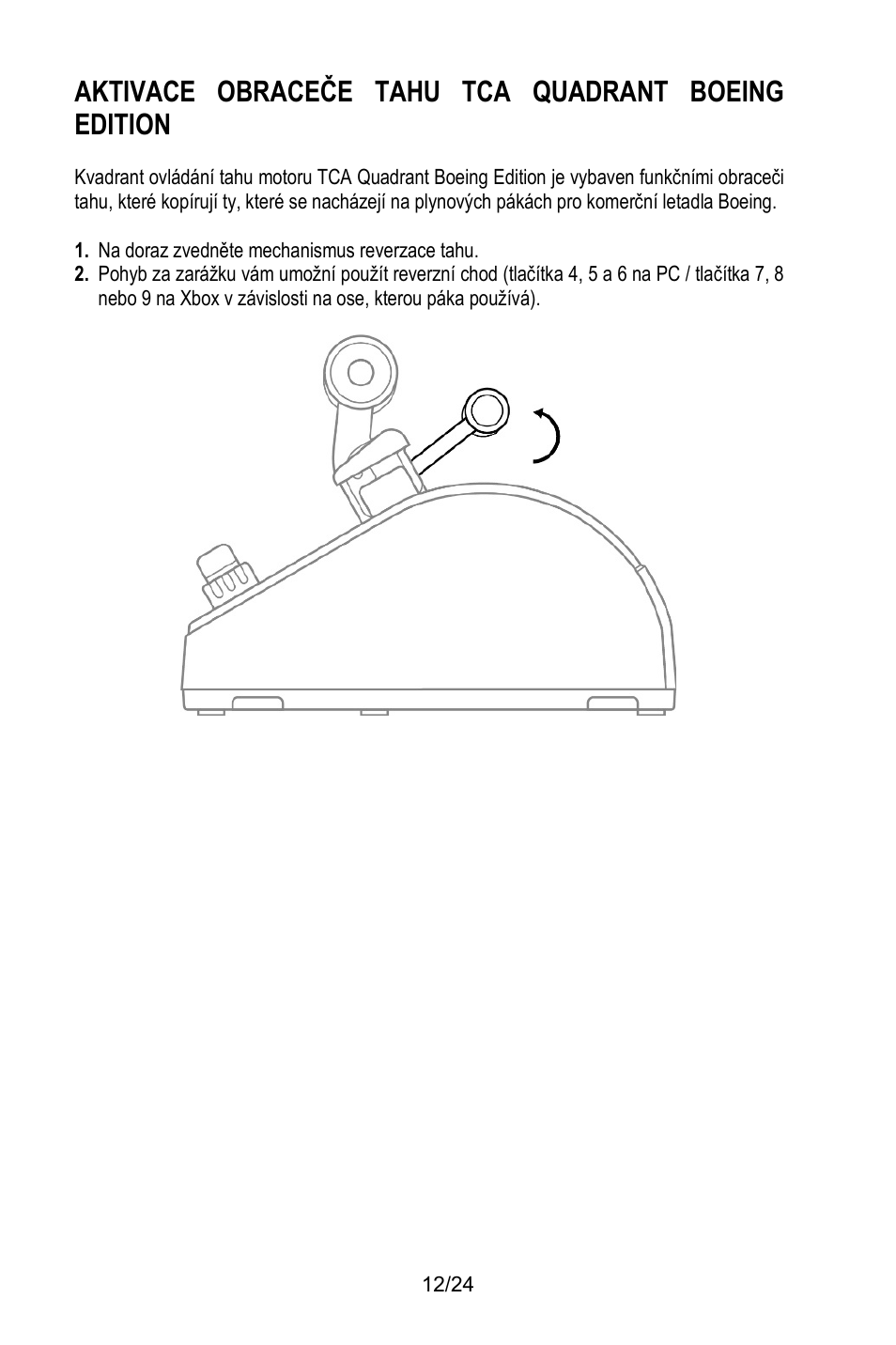 Aktivace obraceče tahu tca quadrant boeing edition | Thrustmaster TCA Yoke Pack Boeing Edition Flight Stick & Quadrant Bundle User Manual | Page 205 / 499