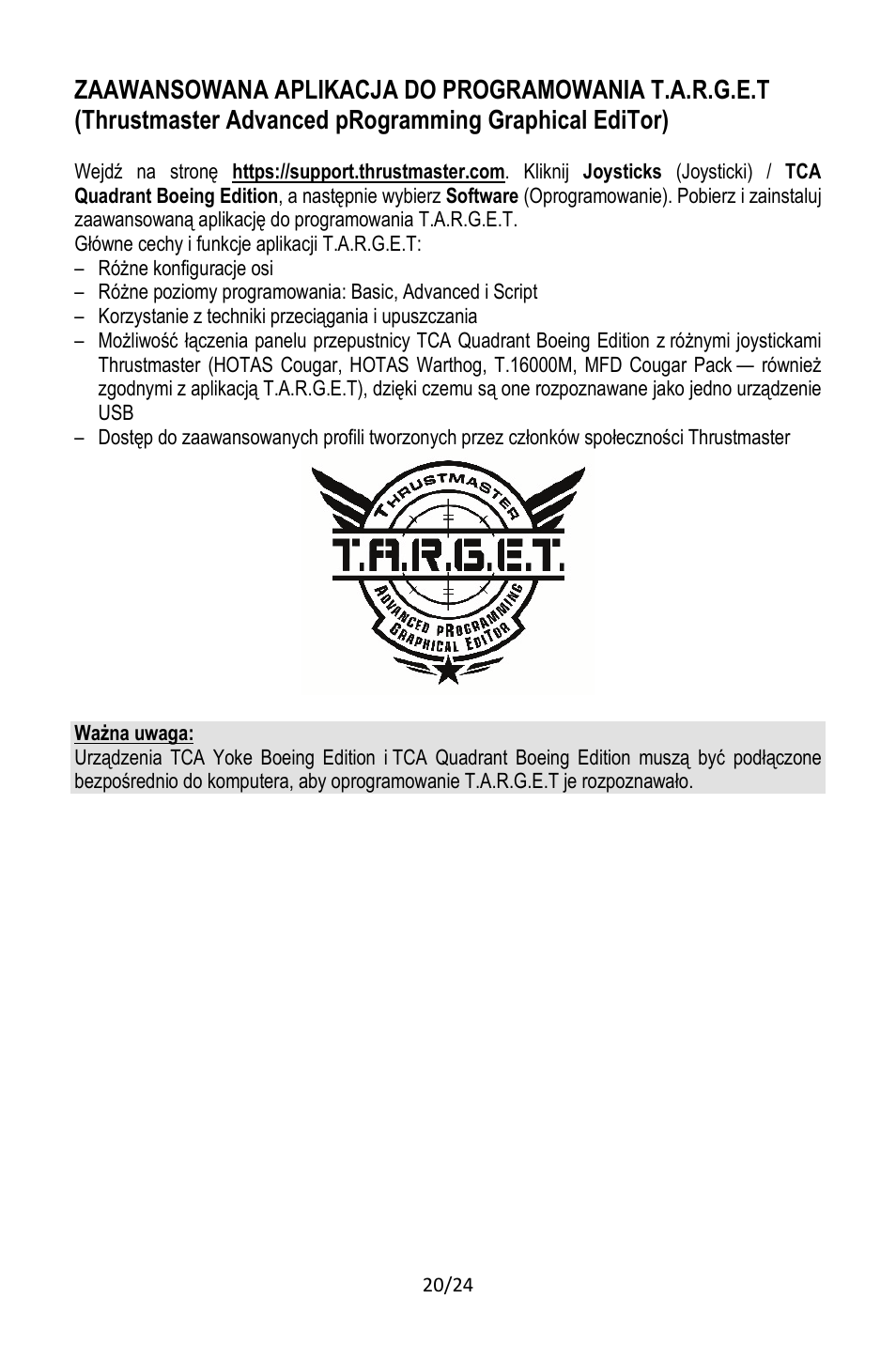 Thrustmaster TCA Yoke Pack Boeing Edition Flight Stick & Quadrant Bundle User Manual | Page 261 / 499