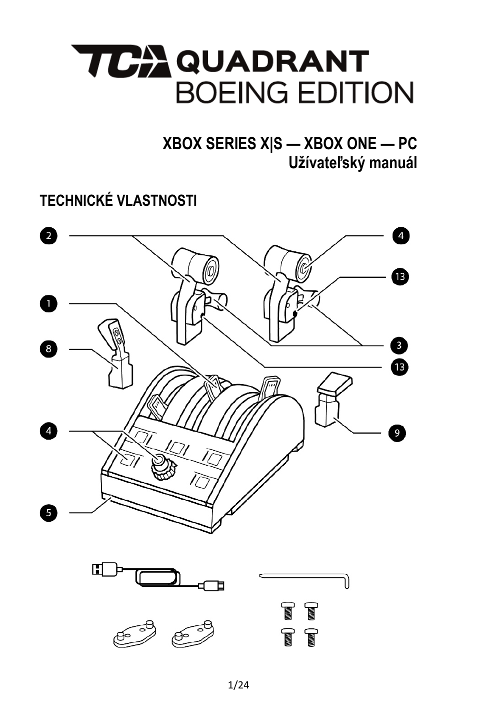 18_sk_tca_quadrant_boeing_edition, Slovencina | Thrustmaster TCA Yoke Pack Boeing Edition Flight Stick & Quadrant Bundle User Manual | Page 428 / 499