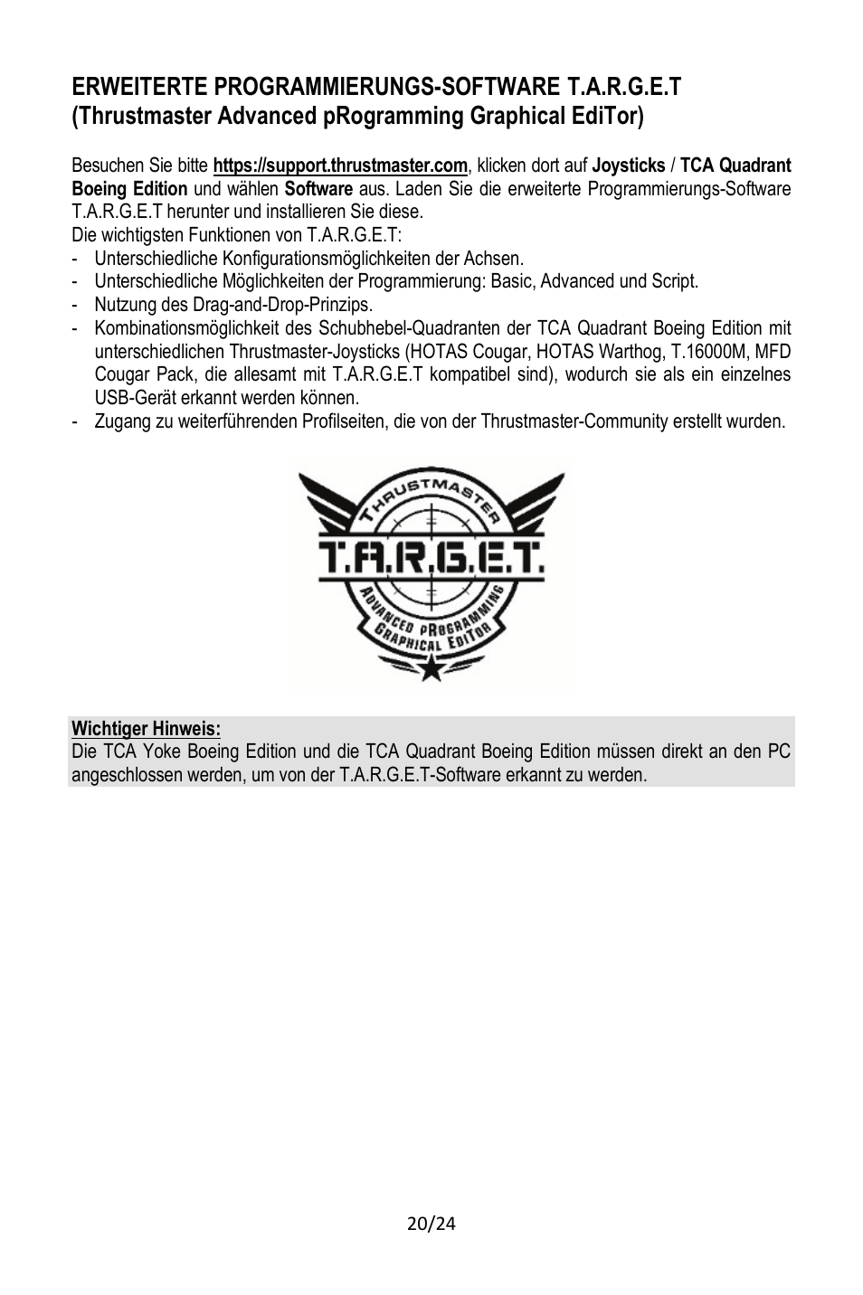 Erweiterte programmierungs-software | Thrustmaster TCA Yoke Pack Boeing Edition Flight Stick & Quadrant Bundle User Manual | Page 69 / 499