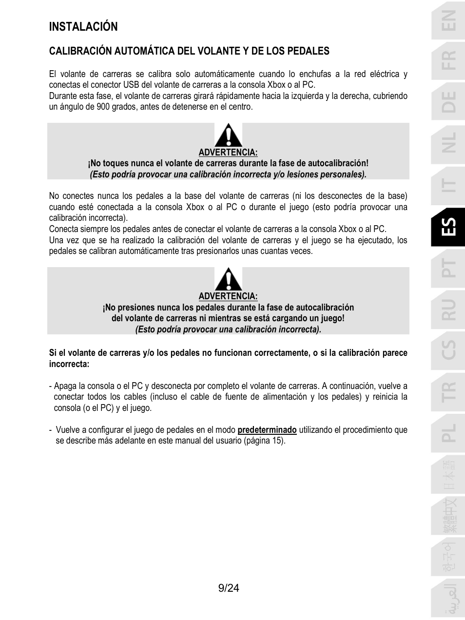 Instalación | Thrustmaster T128 Racing Wheel and Pedal Set for Xbox Series X/S & PC User Manual | Page 130 / 523