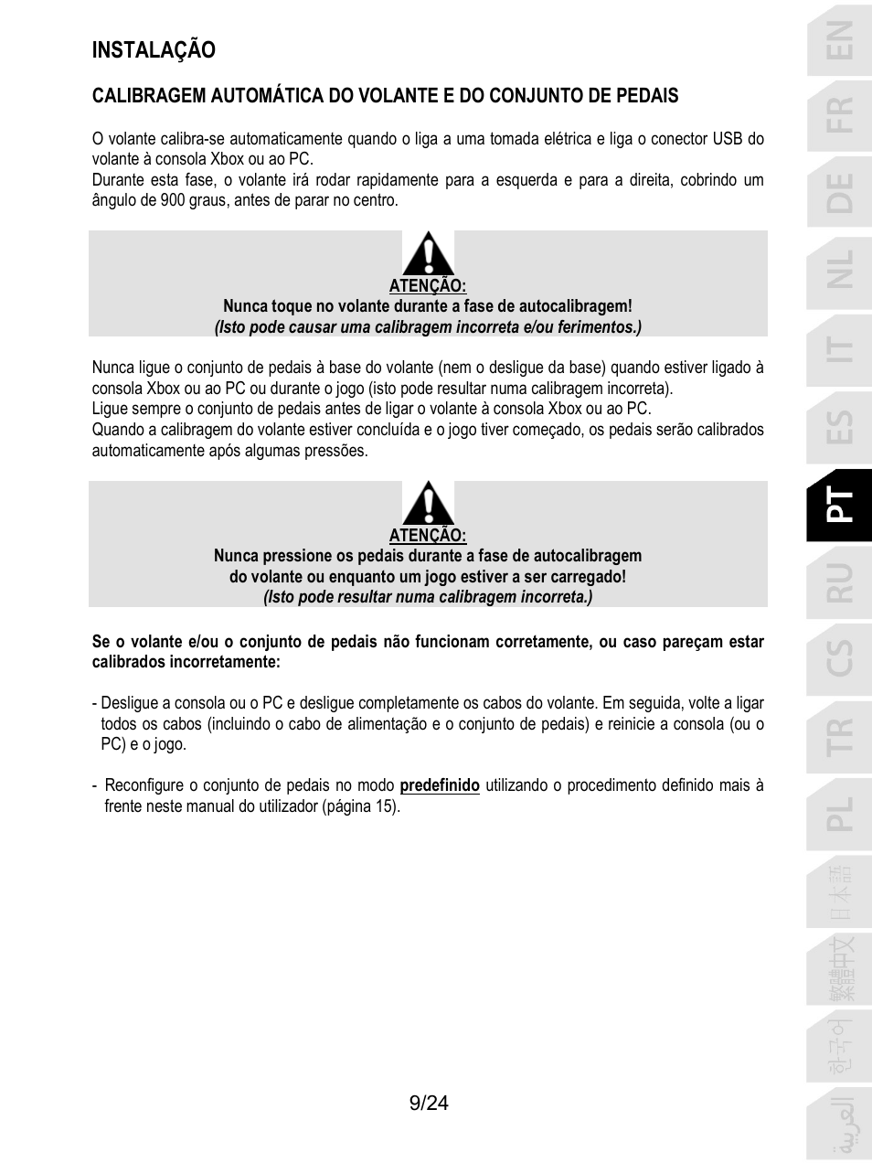 Instalação | Thrustmaster T128 Racing Wheel and Pedal Set for Xbox Series X/S & PC User Manual | Page 154 / 523