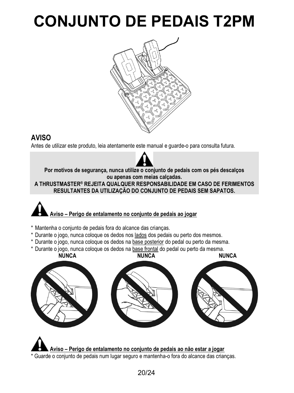 Aviso, Conjunto de pedais t2pm | Thrustmaster T128 Racing Wheel and Pedal Set for Xbox Series X/S & PC User Manual | Page 165 / 523