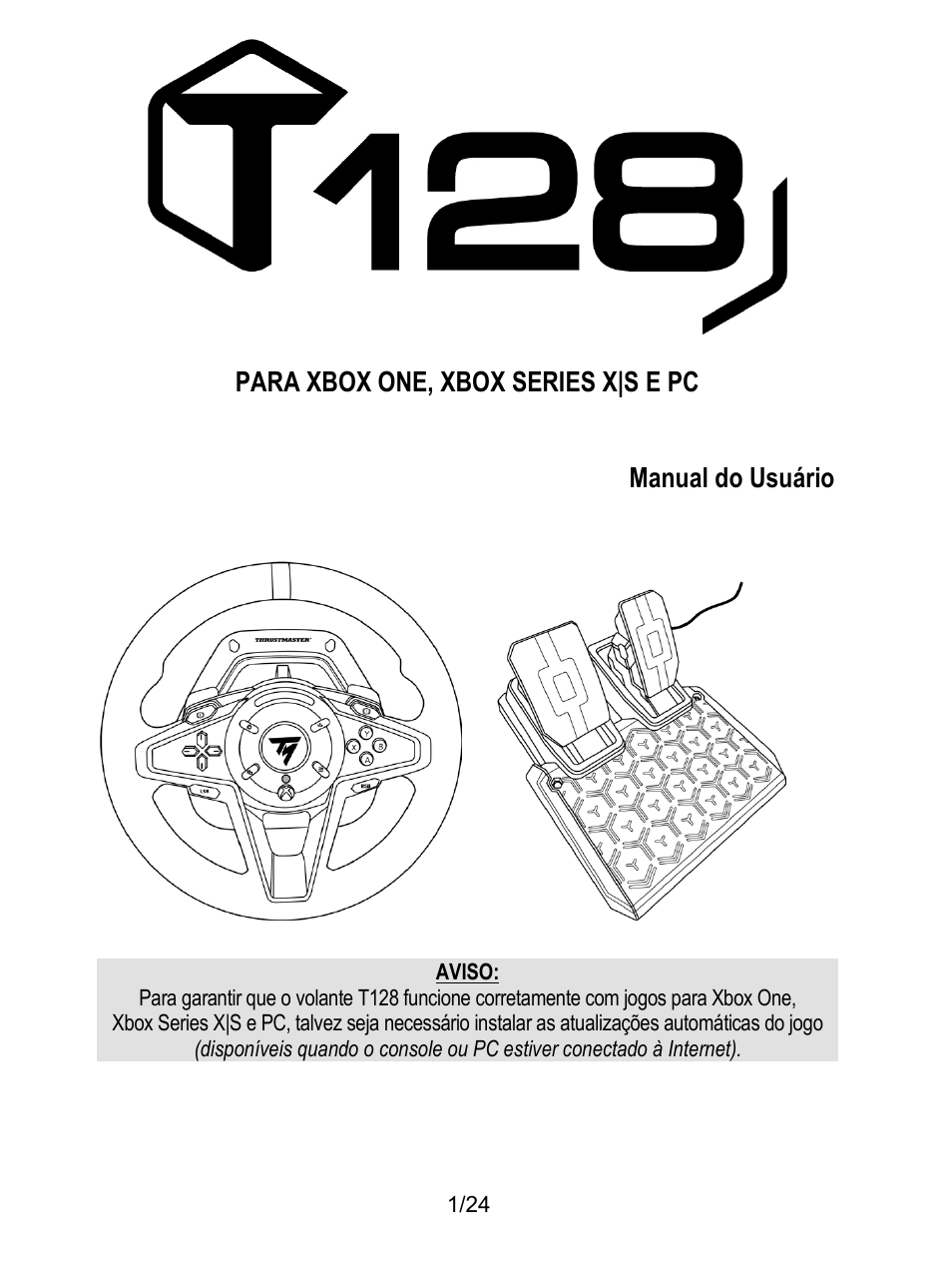 Português | Thrustmaster T128 Racing Wheel and Pedal Set for Xbox Series X/S & PC User Manual | Page 170 / 523