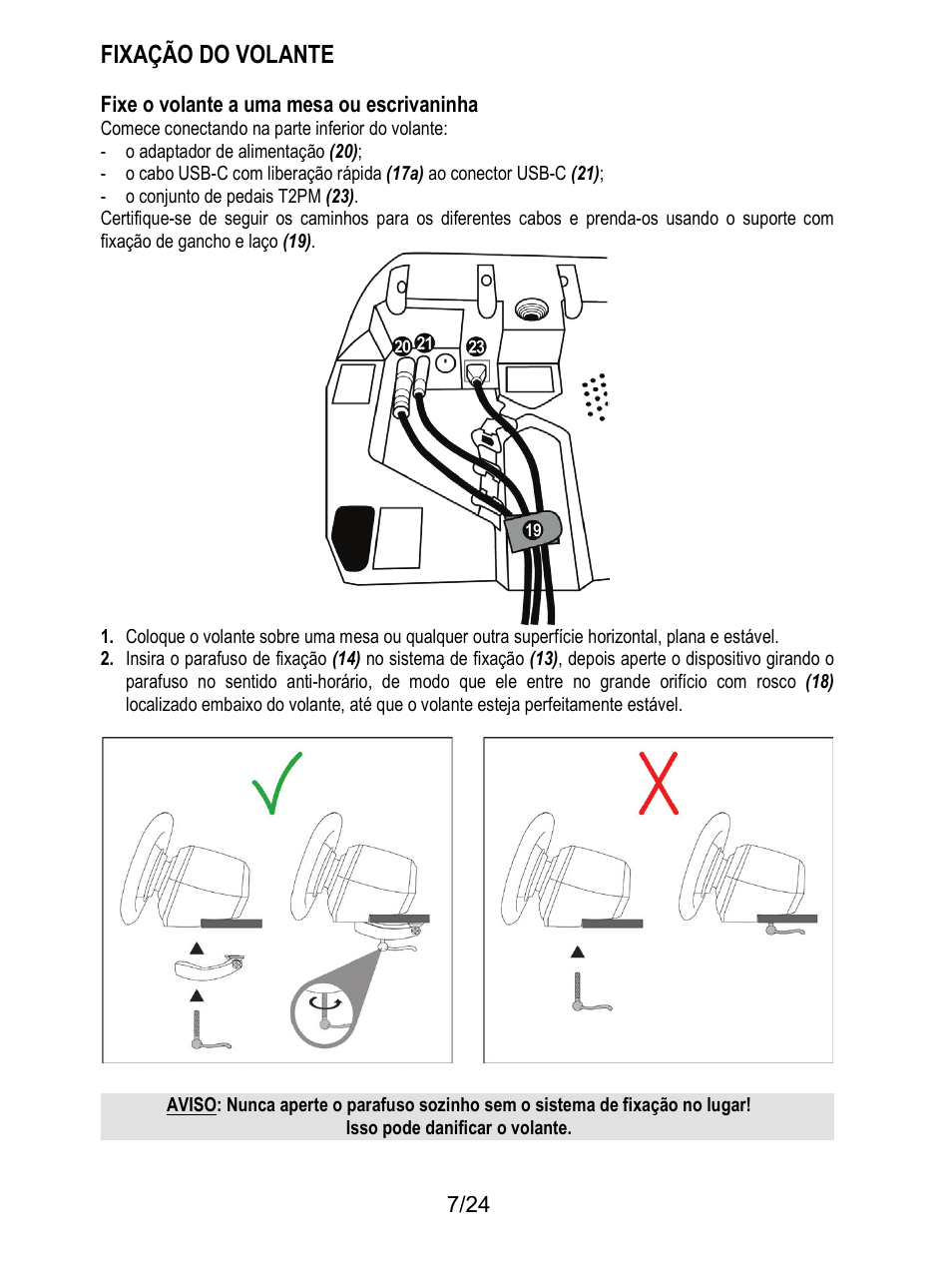 Fixação do volante | Thrustmaster T128 Racing Wheel and Pedal Set for Xbox Series X/S & PC User Manual | Page 176 / 523