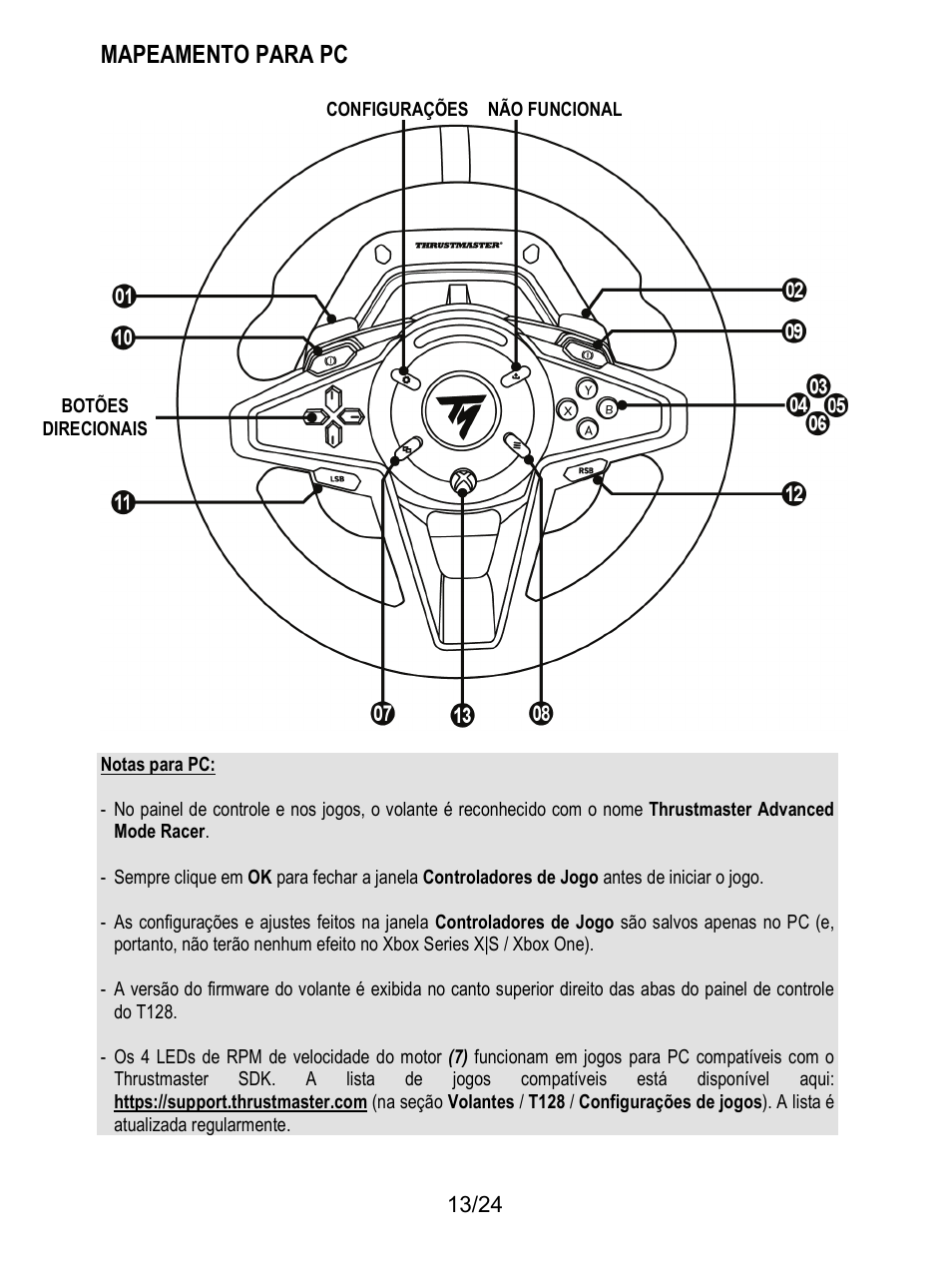 Mapeamento para pc | Thrustmaster T128 Racing Wheel and Pedal Set for Xbox Series X/S & PC User Manual | Page 182 / 523