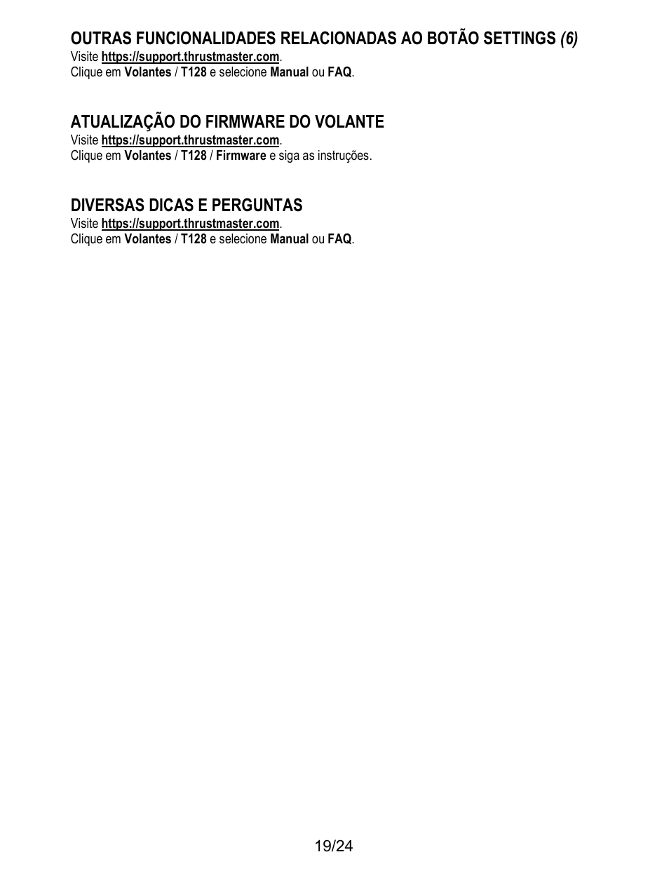 Atualização do firmware do volante, Diversas dicas e perguntas | Thrustmaster T128 Racing Wheel and Pedal Set for Xbox Series X/S & PC User Manual | Page 188 / 523