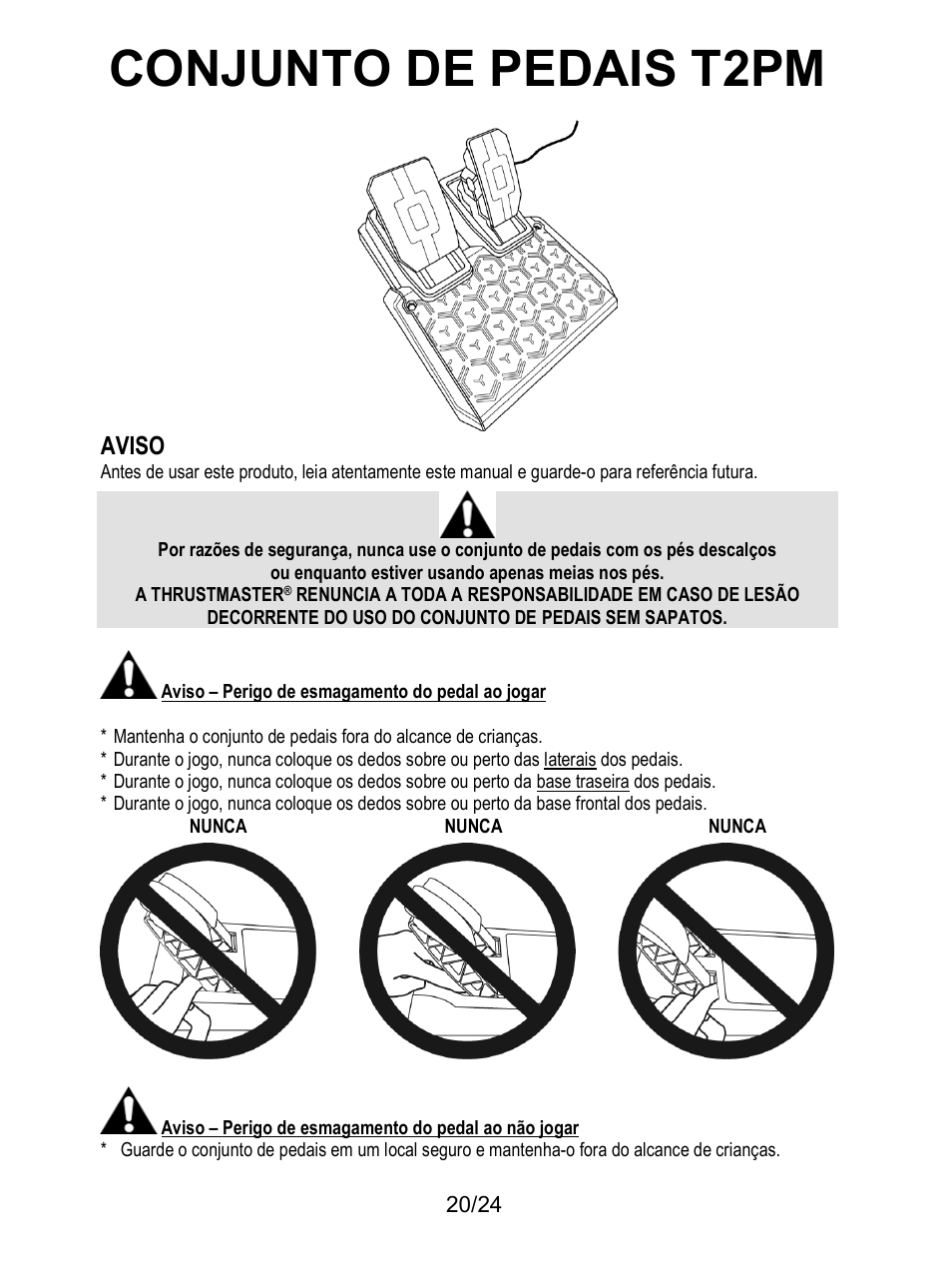 Aviso, Conjunto de pedais t2pm | Thrustmaster T128 Racing Wheel and Pedal Set for Xbox Series X/S & PC User Manual | Page 189 / 523