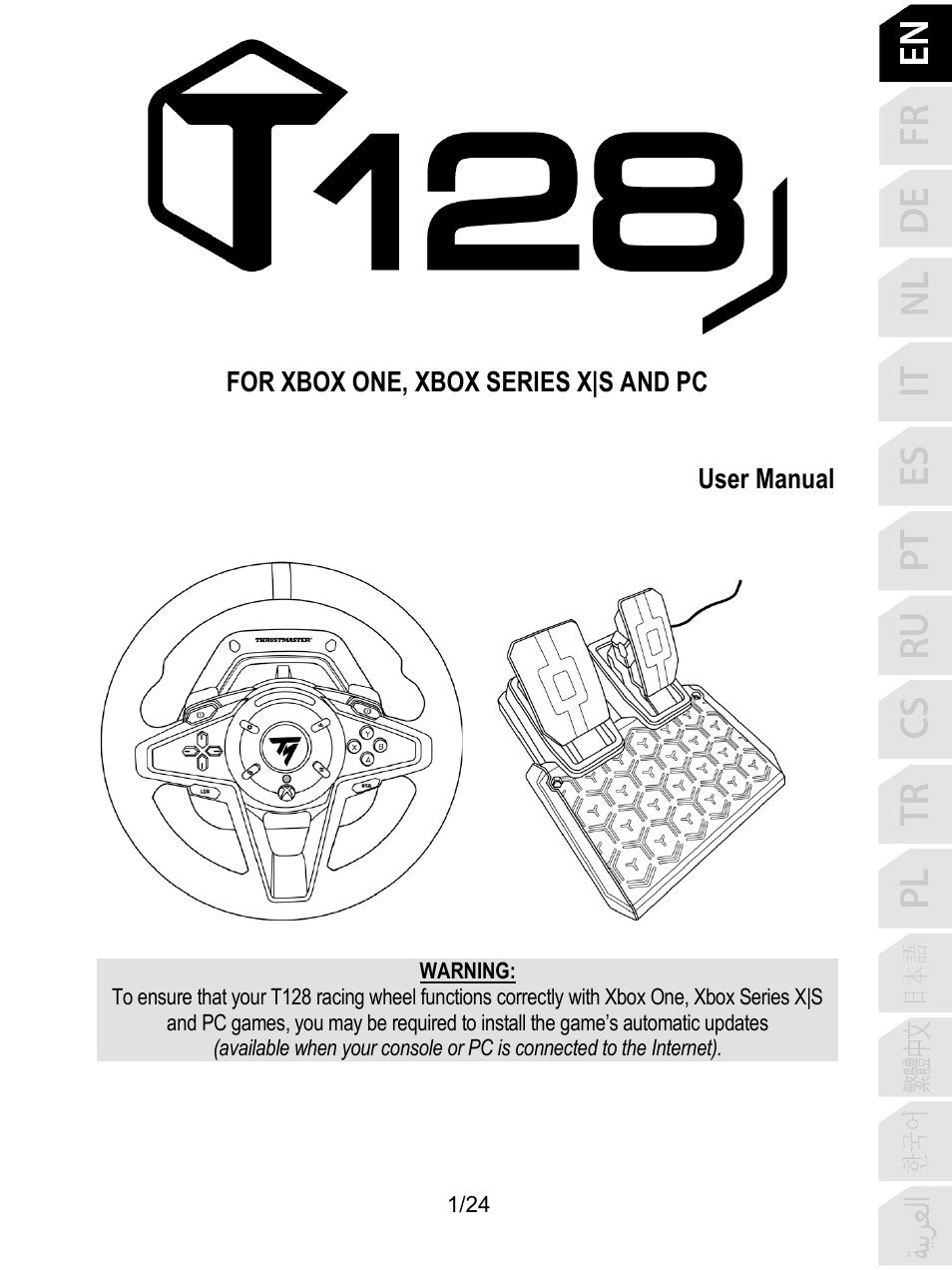 01_eng_t128x, English | Thrustmaster T128 Racing Wheel and Pedal Set for Xbox Series X/S & PC User Manual | Page 2 / 523