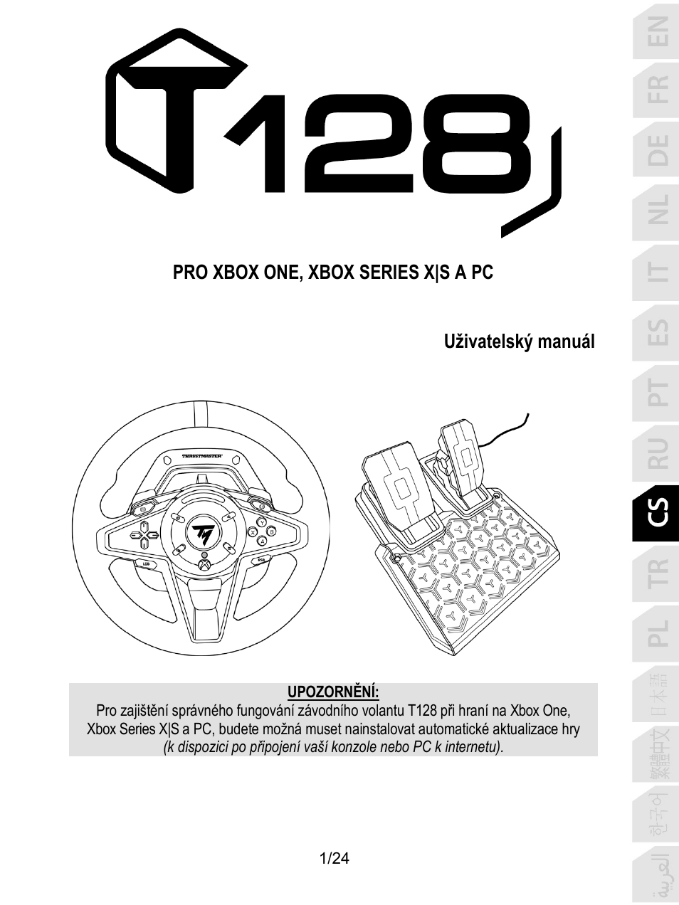 09_cze_t128x, Čestina | Thrustmaster T128 Racing Wheel and Pedal Set for Xbox Series X/S & PC User Manual | Page 218 / 523