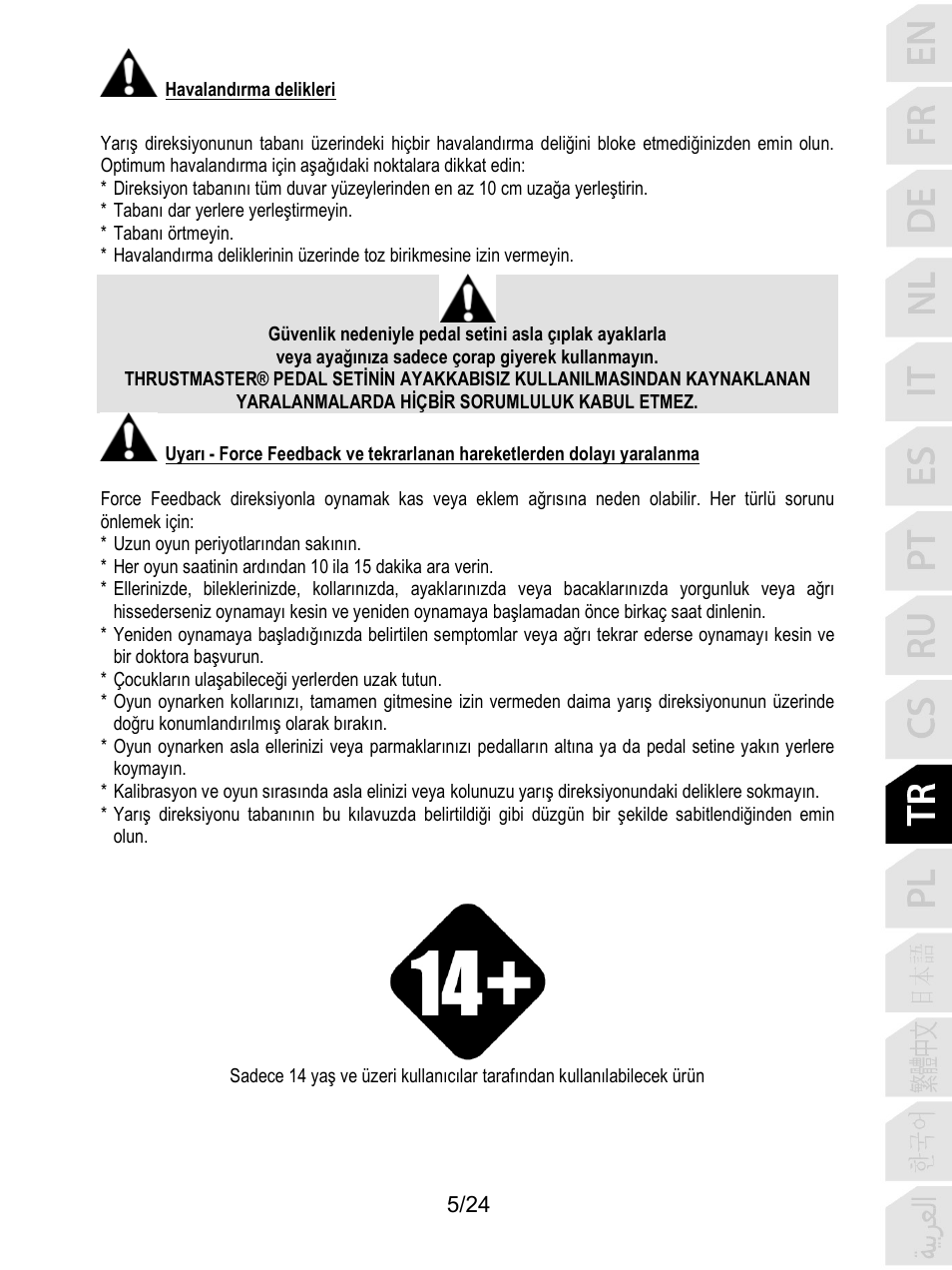 Thrustmaster T128 Racing Wheel and Pedal Set for Xbox Series X/S & PC User Manual | Page 246 / 523