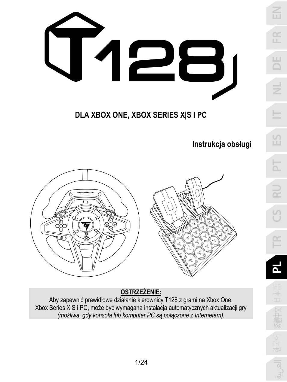 11_pol_t128x, Polski | Thrustmaster T128 Racing Wheel and Pedal Set for Xbox Series X/S & PC User Manual | Page 266 / 523