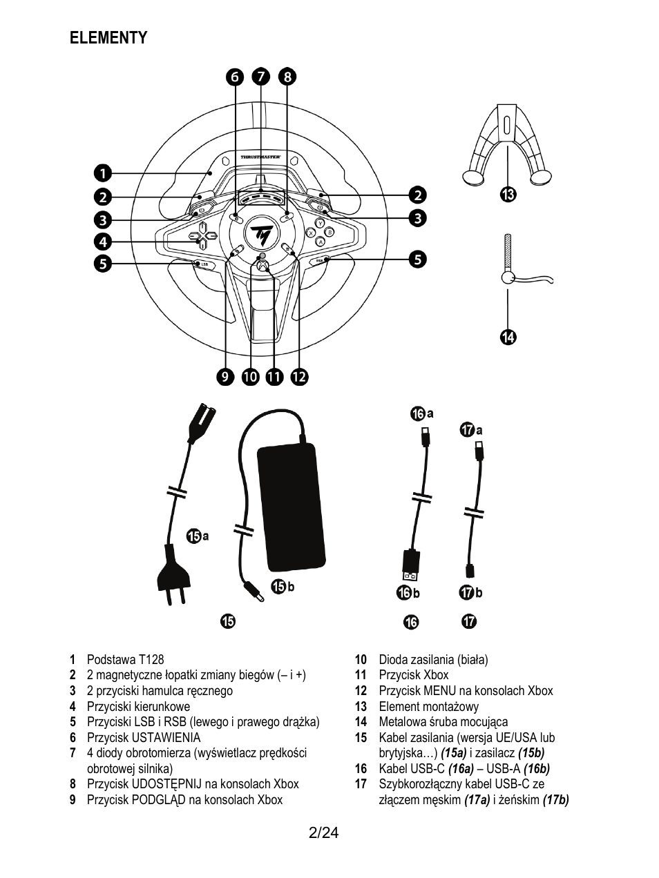 Elementy | Thrustmaster T128 Racing Wheel and Pedal Set for Xbox Series X/S & PC User Manual | Page 267 / 523