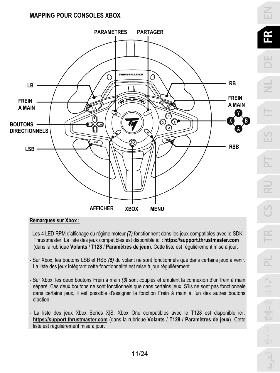 Thrustmaster T128 Racing Wheel and Pedal Set for Xbox Series X/S & PC User Manual | Page 36 / 523