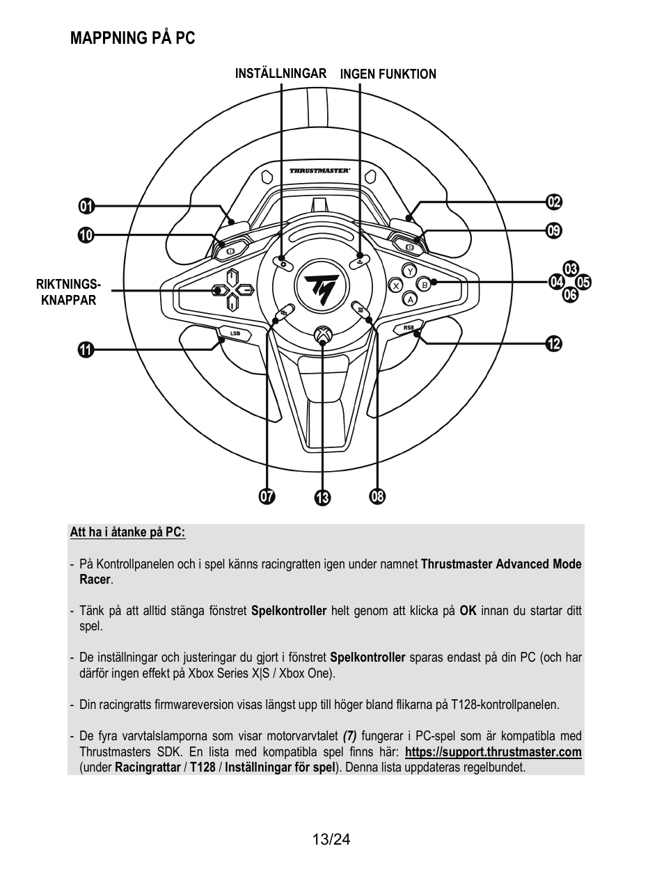 Mappning på pc | Thrustmaster T128 Racing Wheel and Pedal Set for Xbox Series X/S & PC User Manual | Page 416 / 523