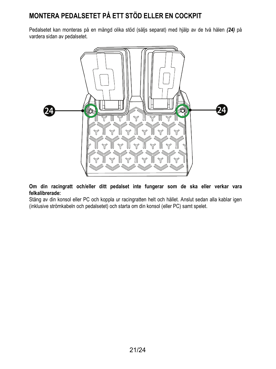 Montera pedalsetet på ett stöd eller en cockpit | Thrustmaster T128 Racing Wheel and Pedal Set for Xbox Series X/S & PC User Manual | Page 424 / 523