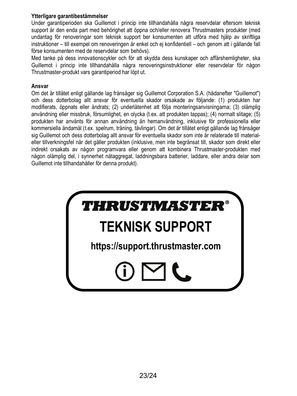 Teknisk support | Thrustmaster T128 Racing Wheel and Pedal Set for Xbox Series X/S & PC User Manual | Page 426 / 523