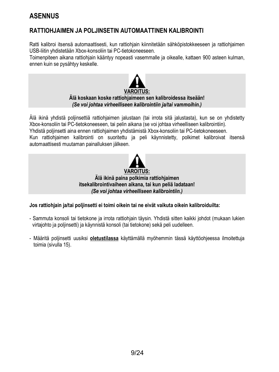 Asennus | Thrustmaster T128 Racing Wheel and Pedal Set for Xbox Series X/S & PC User Manual | Page 436 / 523