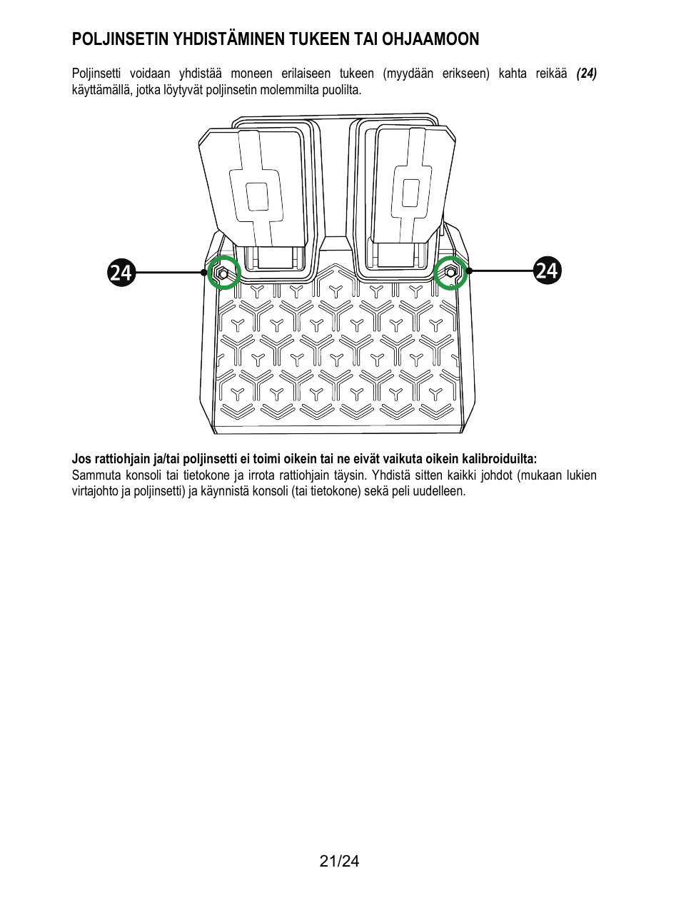 Poljinsetin yhdistäminen tukeen tai ohjaamoon | Thrustmaster T128 Racing Wheel and Pedal Set for Xbox Series X/S & PC User Manual | Page 448 / 523