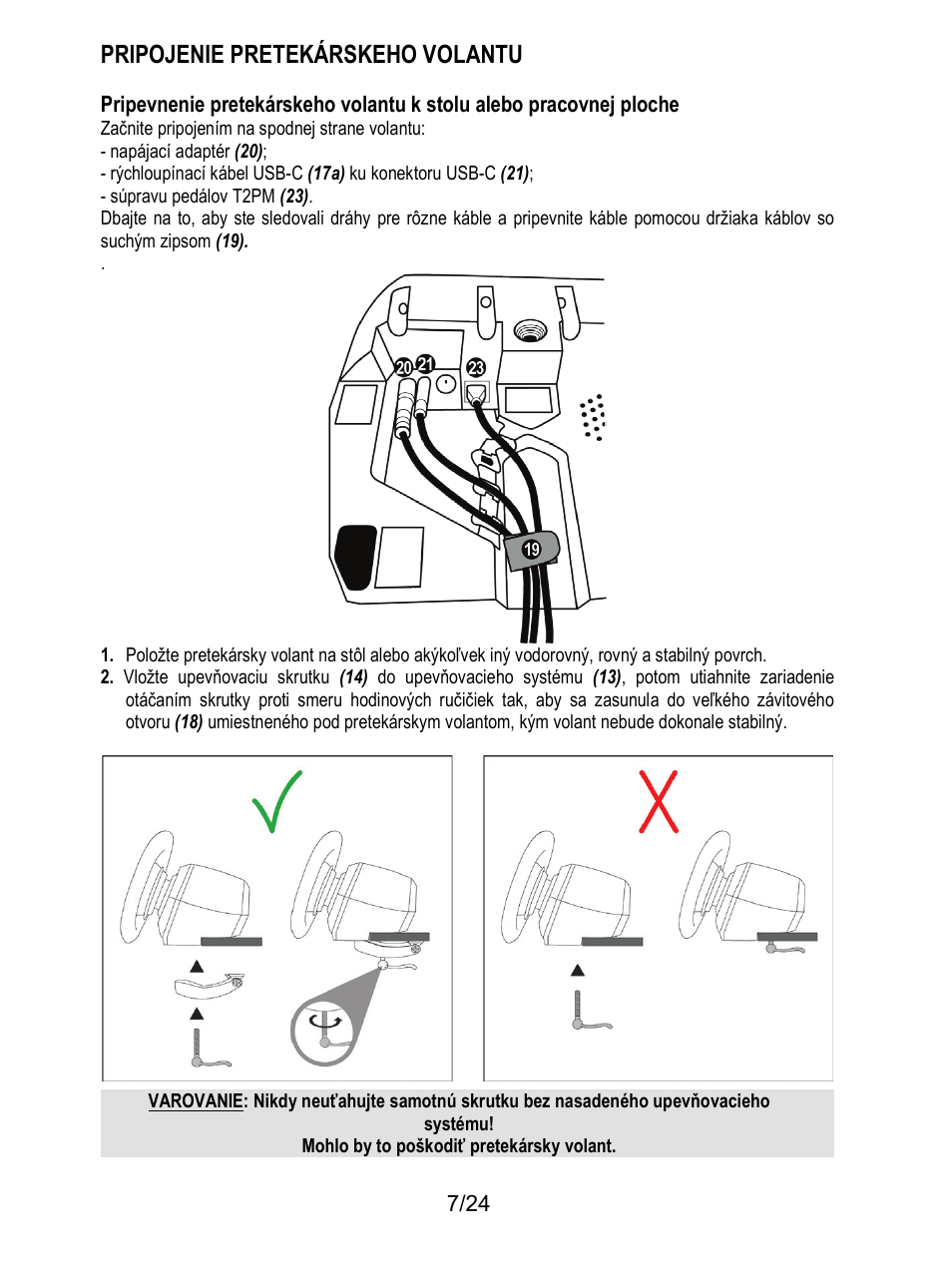 Pripojenie pretekárskeho volantu | Thrustmaster T128 Racing Wheel and Pedal Set for Xbox Series X/S & PC User Manual | Page 458 / 523