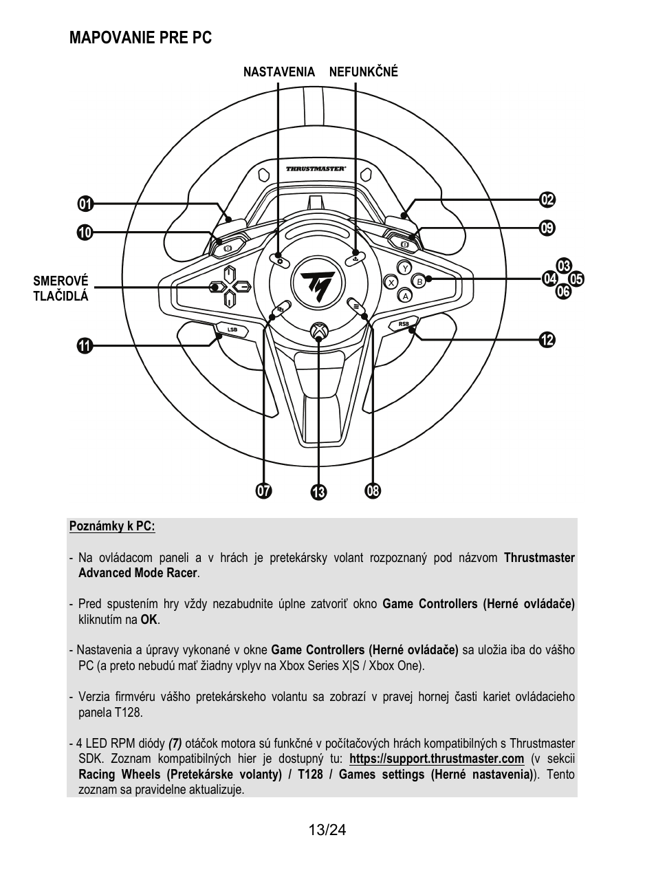 Mapovanie pre pc | Thrustmaster T128 Racing Wheel and Pedal Set for Xbox Series X/S & PC User Manual | Page 464 / 523