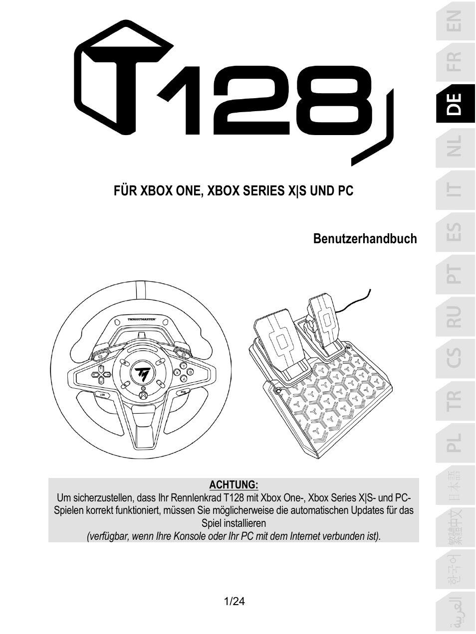 03_deu_t128x, Deutsch | Thrustmaster T128 Racing Wheel and Pedal Set for Xbox Series X/S & PC User Manual | Page 50 / 523