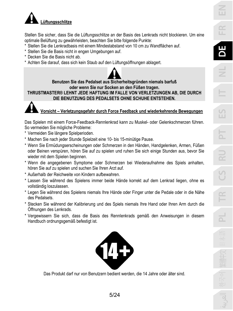 Thrustmaster T128 Racing Wheel and Pedal Set for Xbox Series X/S & PC User Manual | Page 54 / 523