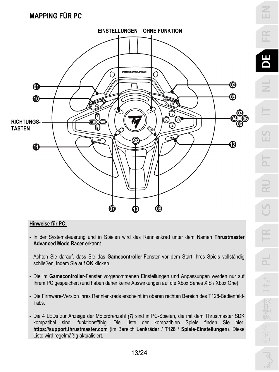 Mapping für pc | Thrustmaster T128 Racing Wheel and Pedal Set for Xbox Series X/S & PC User Manual | Page 62 / 523